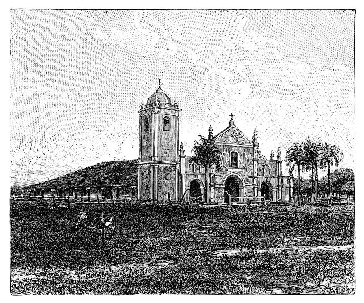 Egy régi jezsuita templom, Pirayu, Paraguay, 1895 alkotó: Unbekannt