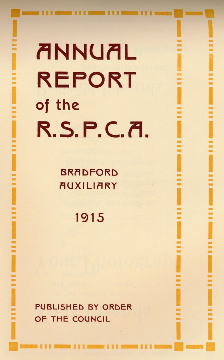 Az R.S.P.C.A. éves jelentése, 1916 alkotó: Unbekannt