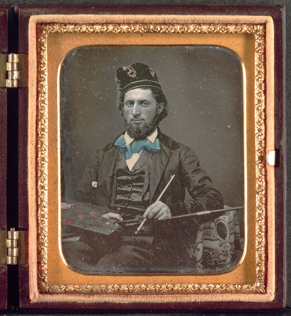 Művész palettájával és ecseteivel, c. 1850-es évek. alkotó: Unbekannt