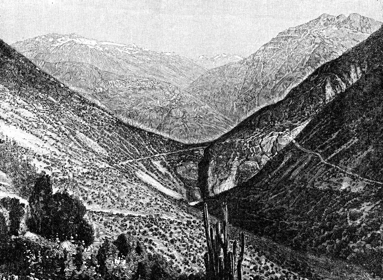 Ascent of the Cumbre, Chile, 1895 alkotó: Unbekannt