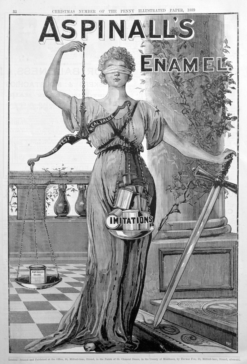 Aspinalls Enamel reklám, 1889 alkotó: Unbekannt