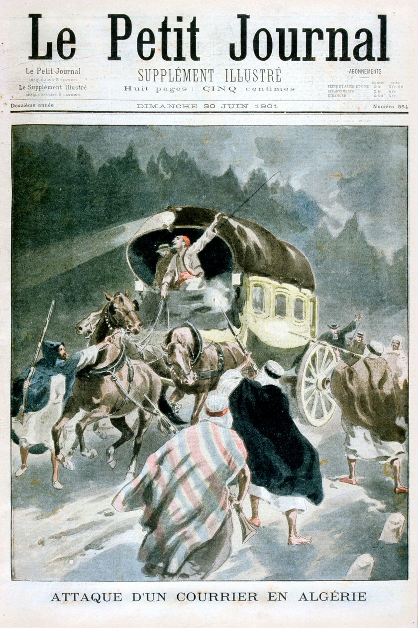 Támadás egy futár ellen Algériában, 1901 alkotó: Unbekannt