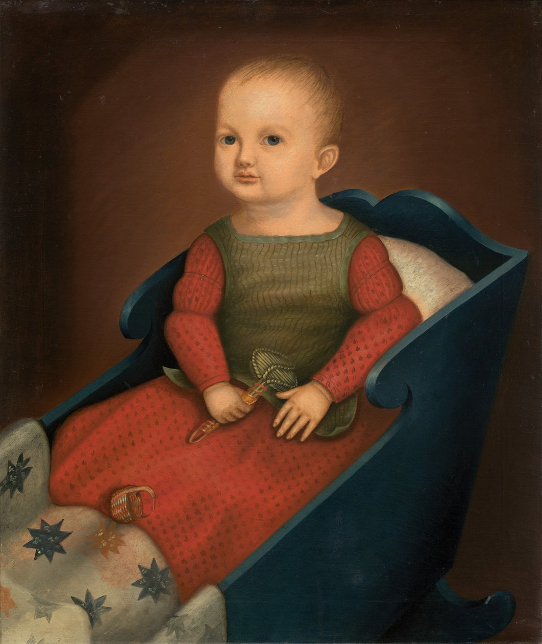 Baba kék bölcsőben, c. 1840. alkotó: Unbekannt