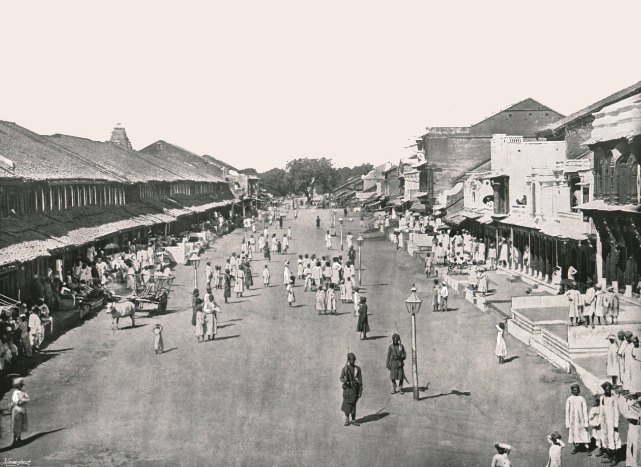 Bazár jelenet, szülőváros, Kalkutta, India, 1895. alkotó: Unbekannt