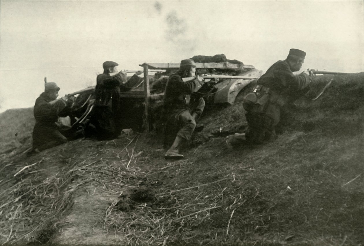 A belgák a folyóban a Termonde-ban, 1919. alkotó: Unbekannt