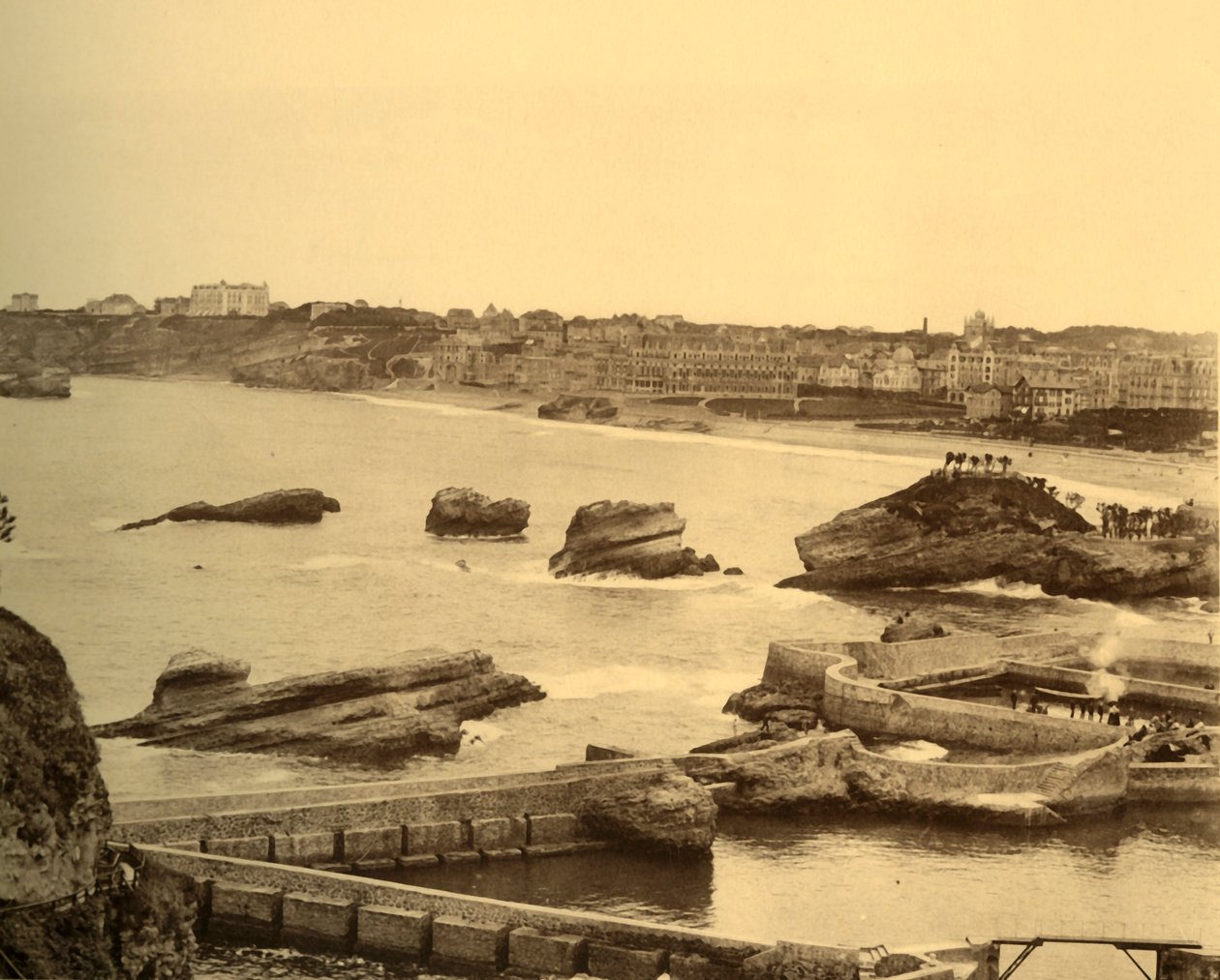 Biarritz – Áttekintés az Atalaye-ból, 1930 körül. alkotó: Unbekannt