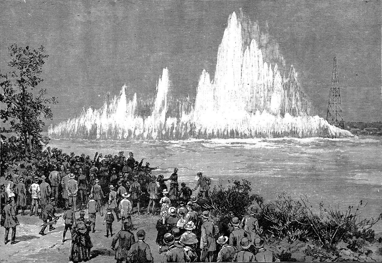 A Flood Rock felrobbantása, 1885 alkotó: Unbekannt
