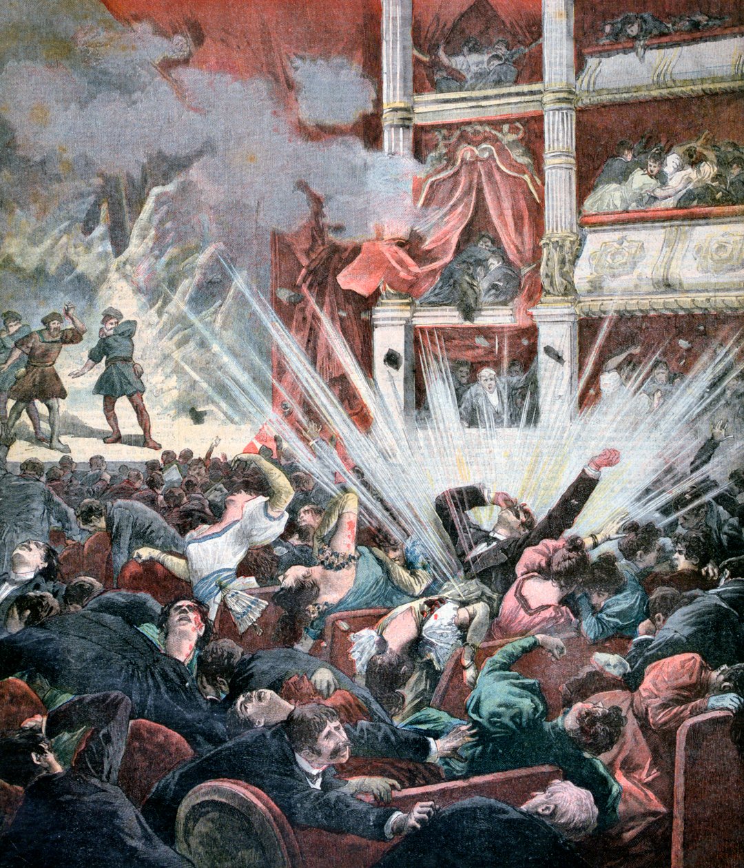 Bombarobbanás a barcelonai Liceu Színházban, 1893 alkotó: Unbekannt