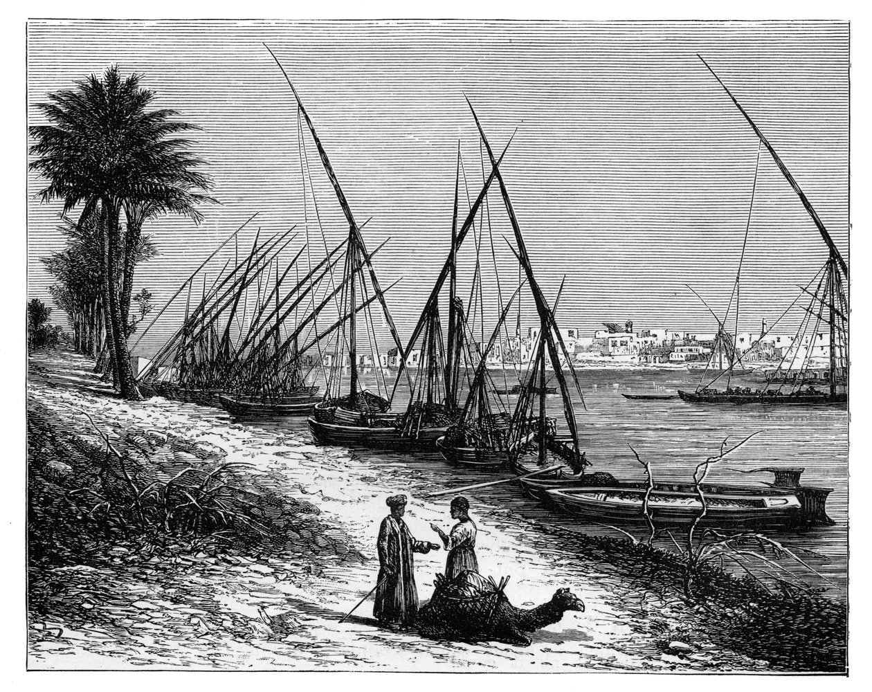 Boulak a Níluson, Kairó, Egyiptom, 1890 alkotó: Unbekannt