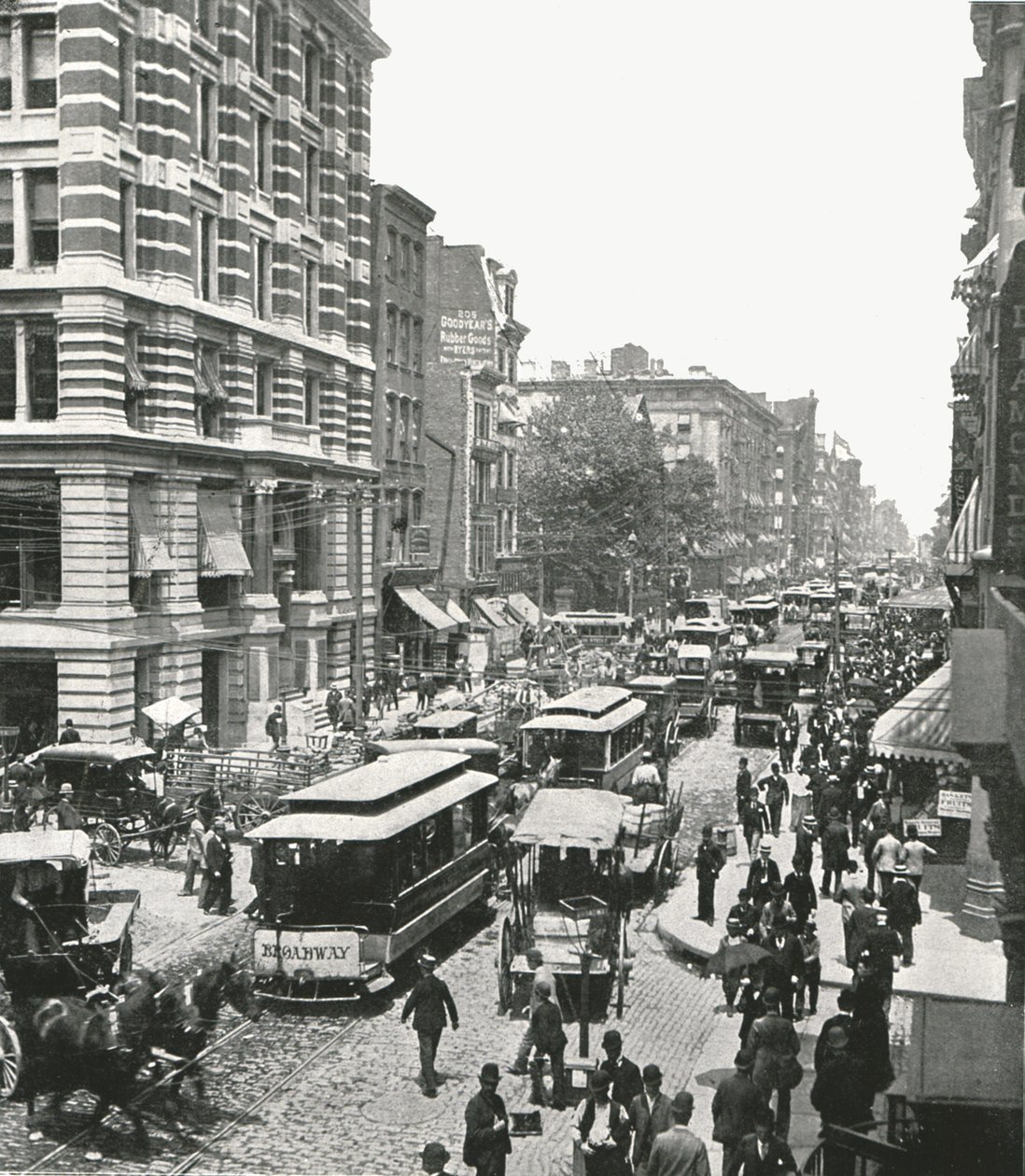 Broadway, New York, USA, 1895. alkotó: Unbekannt