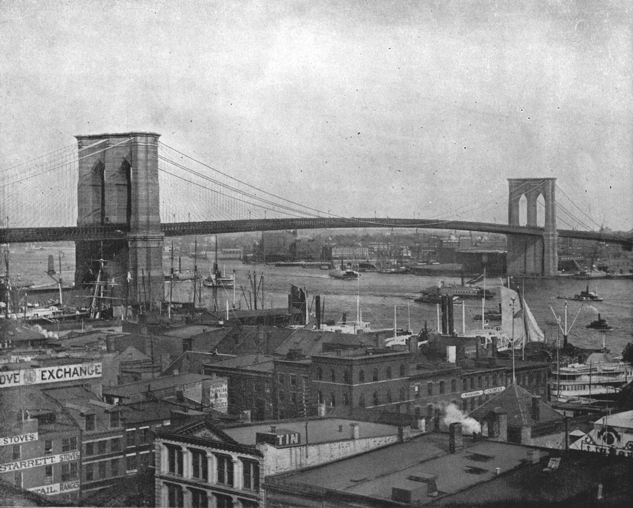 Brooklyn Bridge, New York, USA, 1900. alkotó: Unbekannt