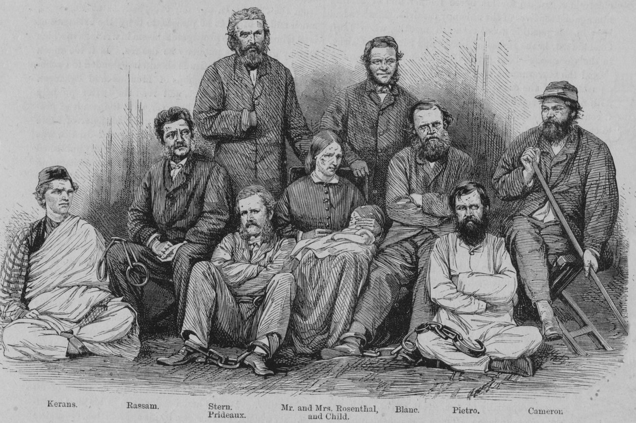 Cameron kapitány és a többi abesszin fogoly, 1864. alkotó: Unbekannt