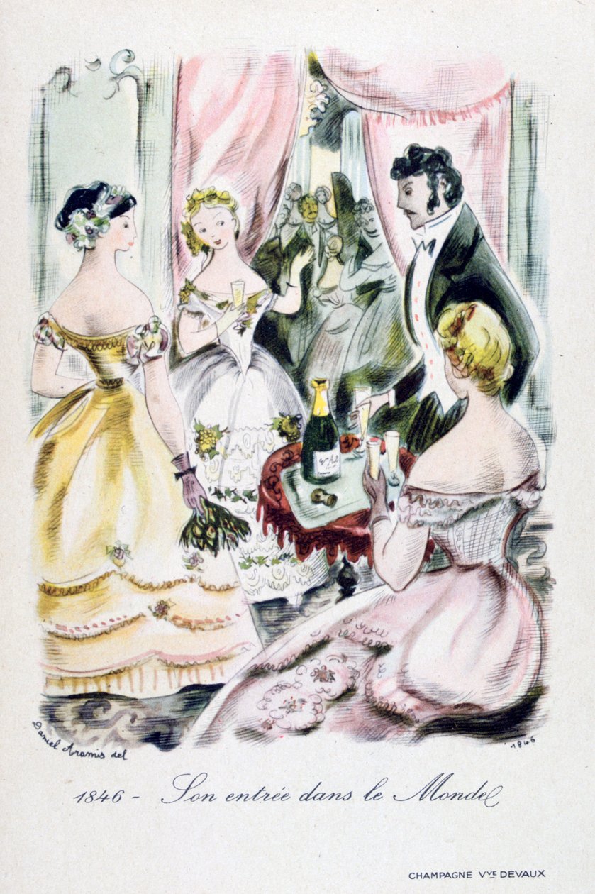 Champagne Devaux reklám, 1846 alkotó: Unbekannt