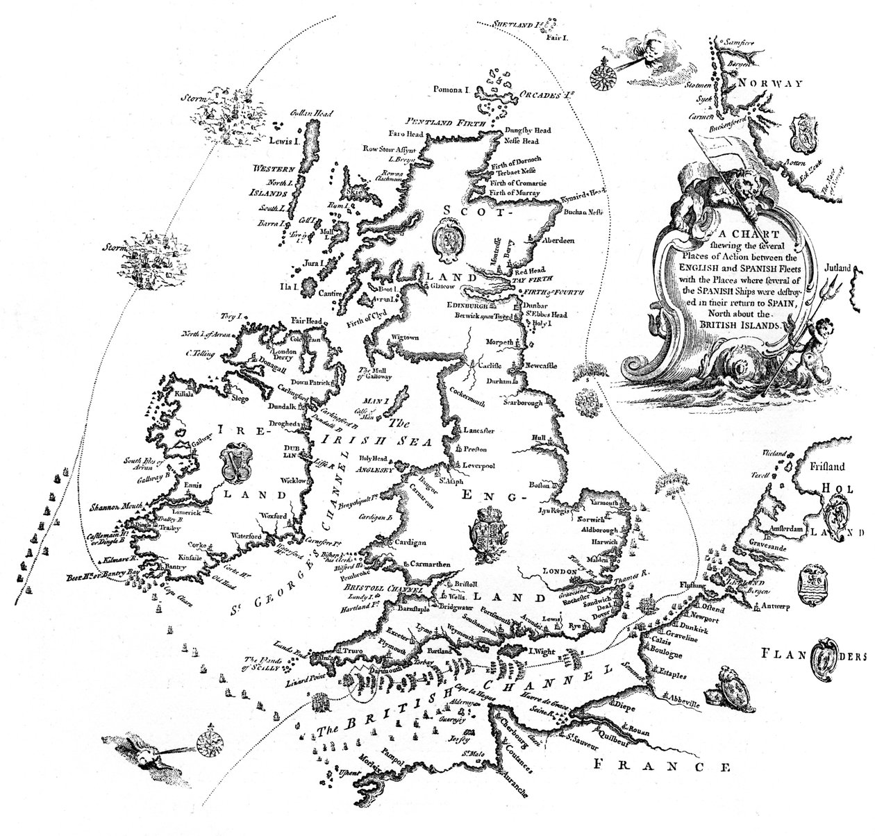 A spanyol Armadas tanfolyam diagramja, 1588 1893 alkotó: Unbekannt