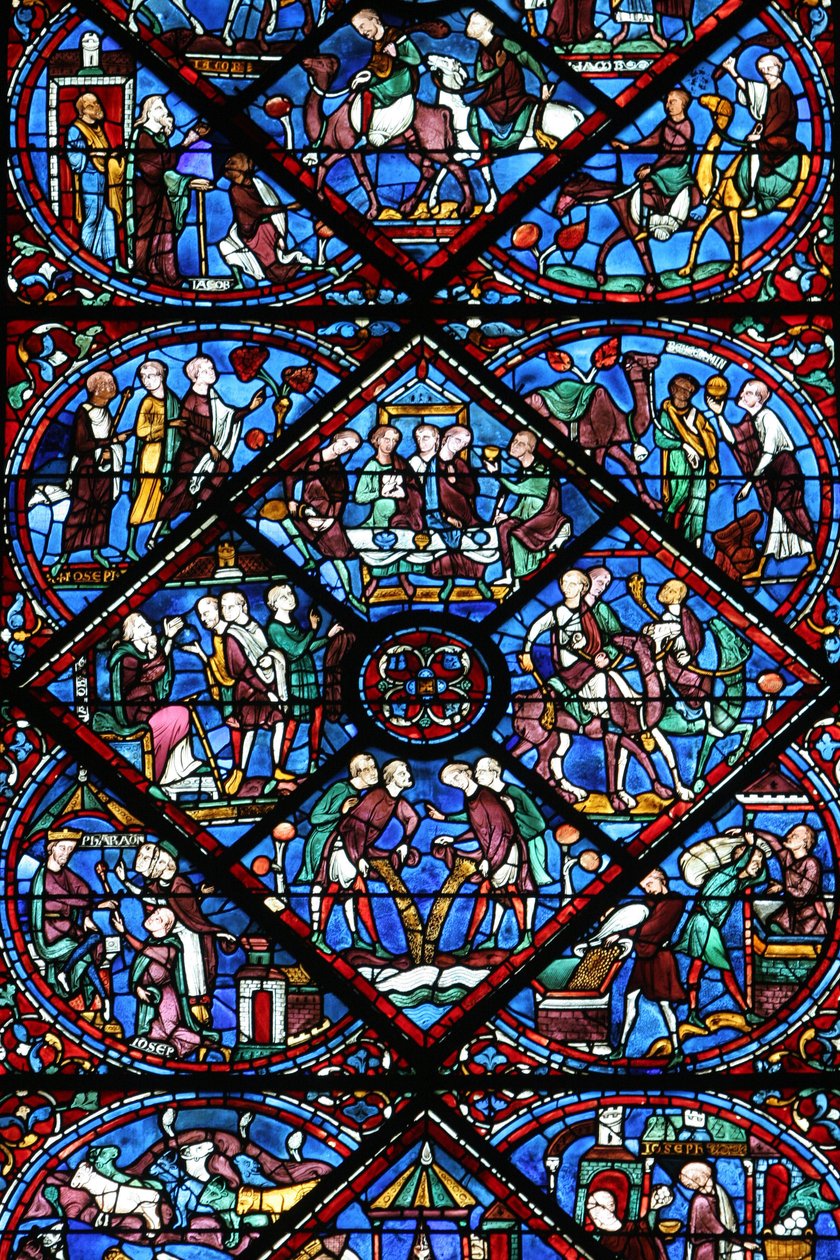 Chartres-i katedrális: ólomüveg ablak Chartres Franciaország alkotó: Unbekannt