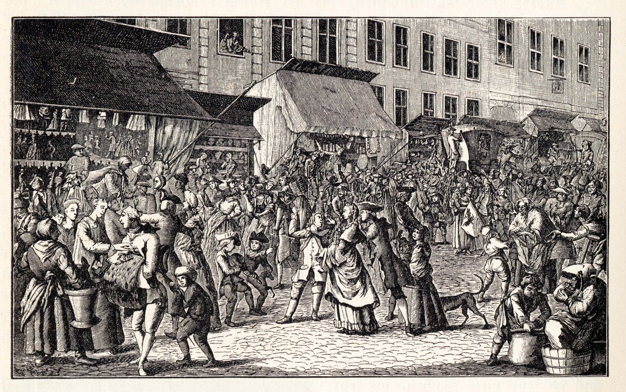 Karácsonyi vásár Berlinben, 1776. alkotó: Unbekannt