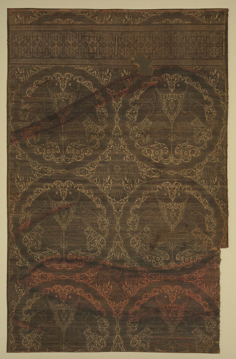 Aranyszövet macskafélékkel és sasokkal, 1225-1275. alkotó: Unbekannt