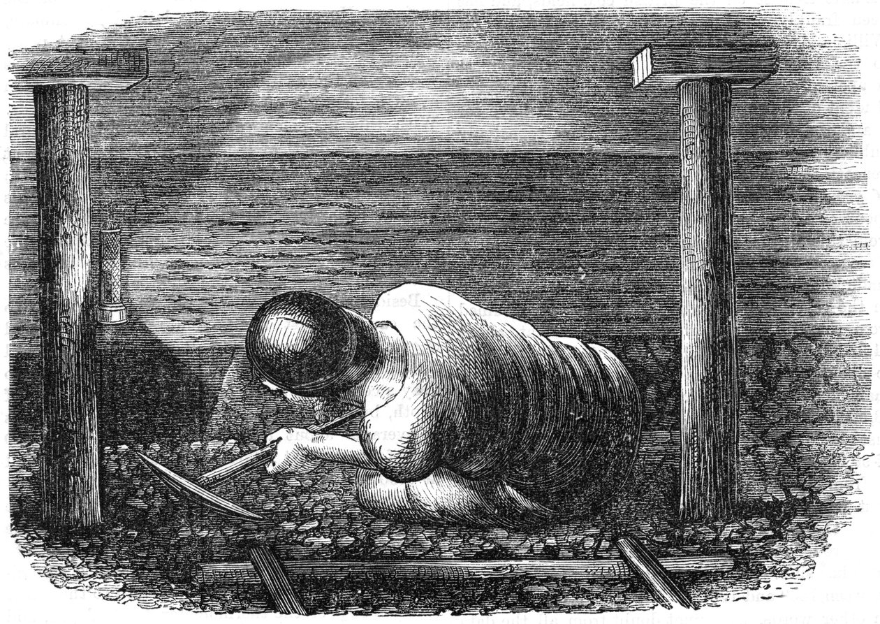Szénbányász keskeny varrást, c1864. alkotó: Unbekannt