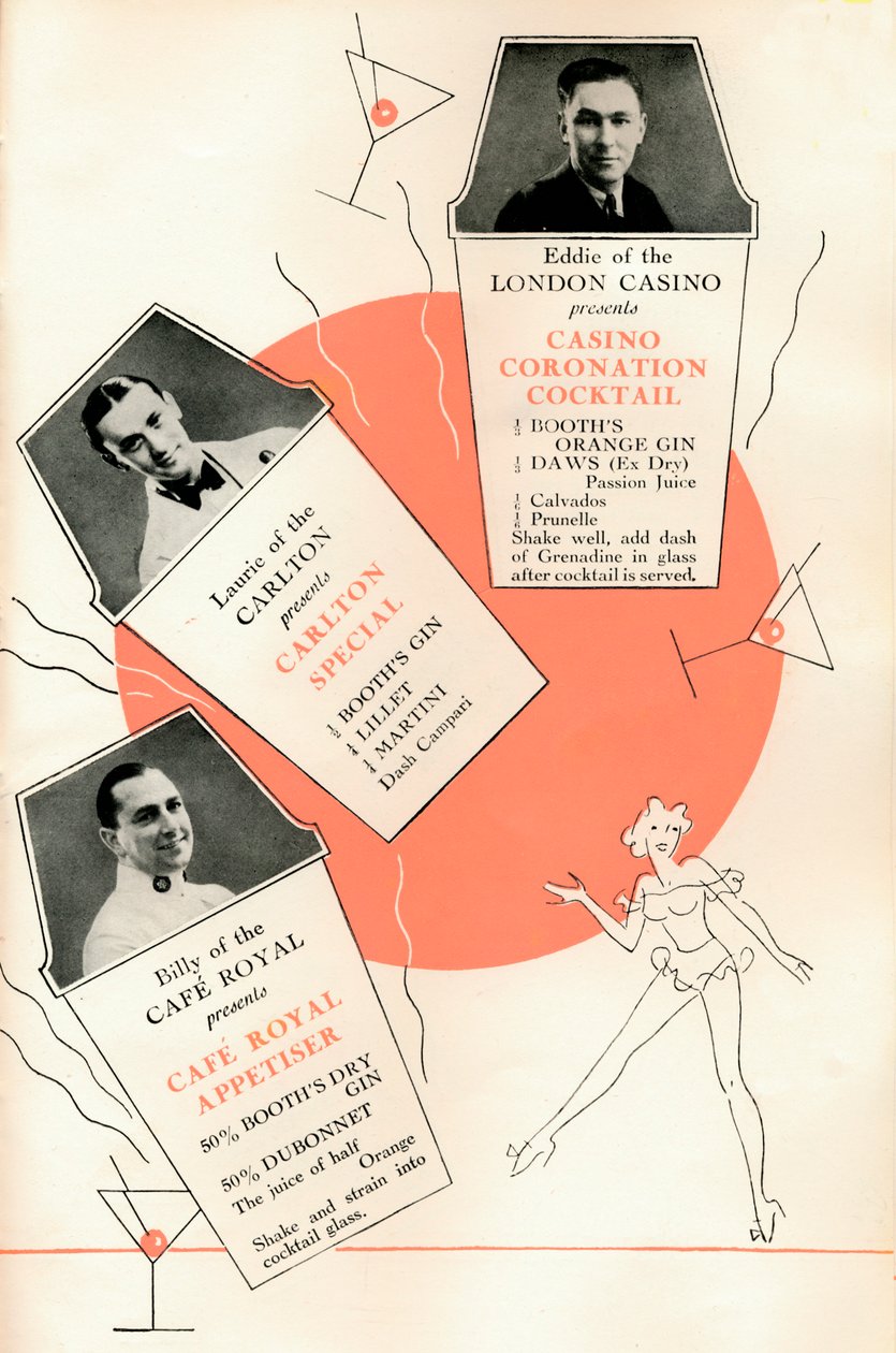 Koktélreceptek, c1935 1935. alkotó: Unbekannt