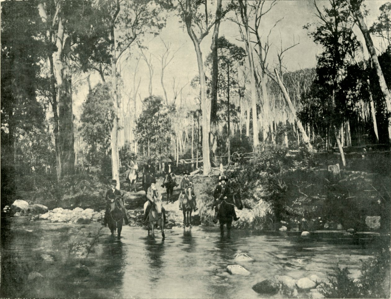 Átkelés a folyón, a Buffalo-vízesés közelében, 1901. alkotó: Unbekannt