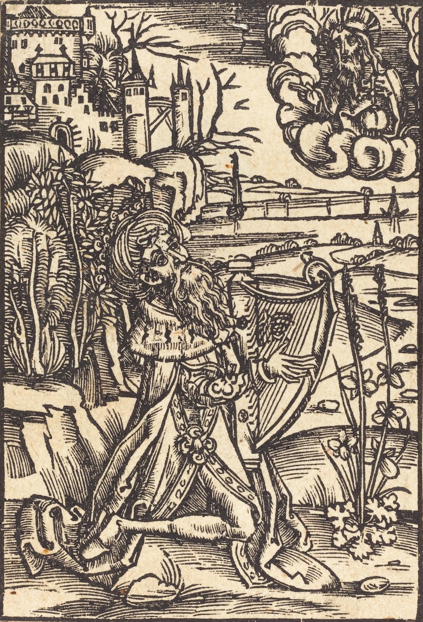 Dávid hárfán játszik, c. 1500. alkotó: Unbekannt