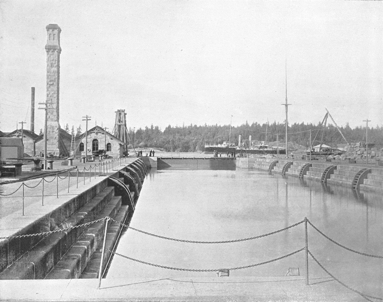 Dry Dock az Esquimaltban, British Columbia, Kanada, 1900. alkotó: Unbekannt