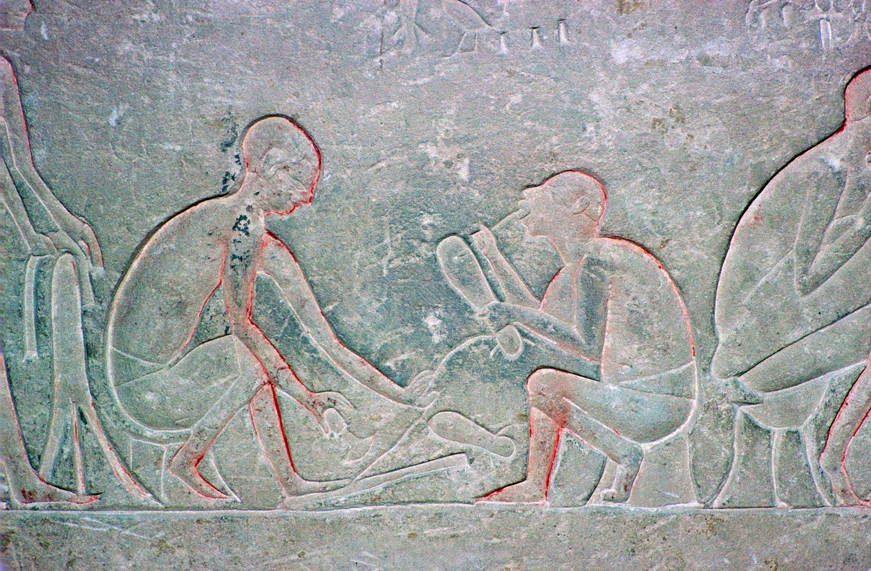 Egyiptomi dombormű cipészeket ábrázolva, Kr.e. 14. század alkotó: Unbekannt