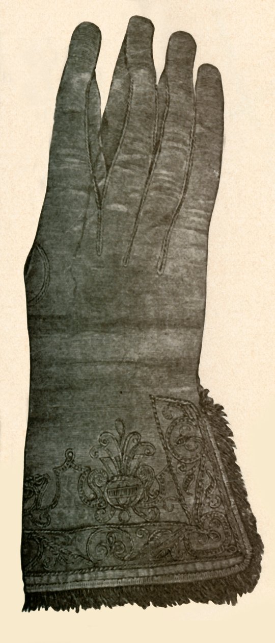 Hímzett kesztyű, XVII. század, 1937. alkotó: Unbekannt