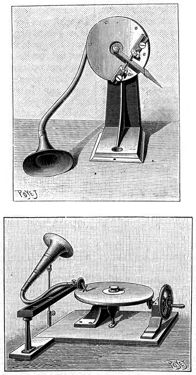 Emile Berliners Gramofon, c1888 alkotó: Unbekannt
