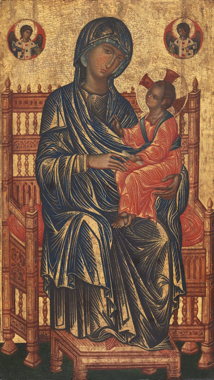 A trónra emelt Madonna és gyermek c. 12501275. alkotó: Unbekannt