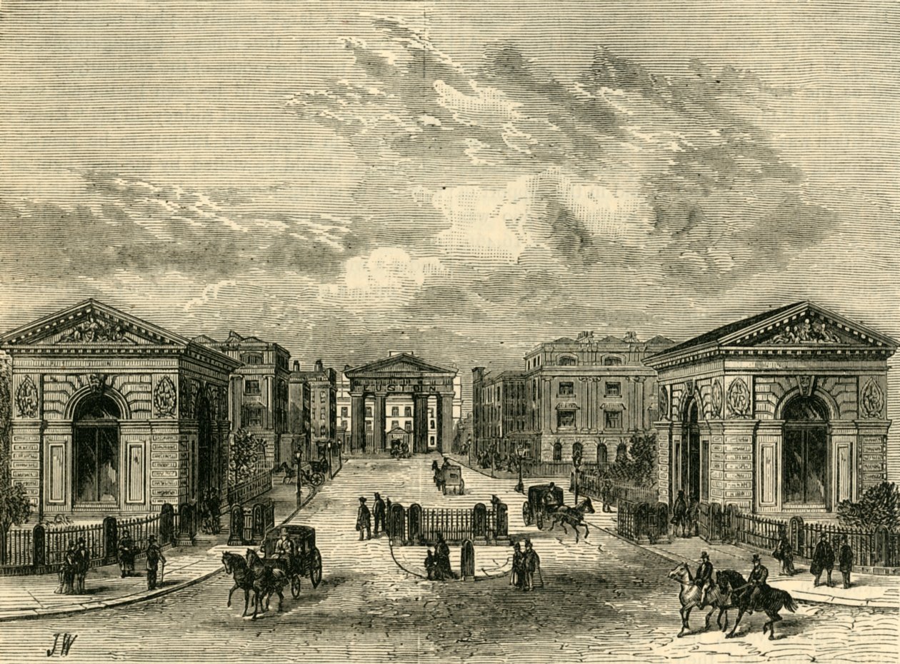 Az Euston Square pályaudvar bejárata, 1876. alkotó: Unbekannt