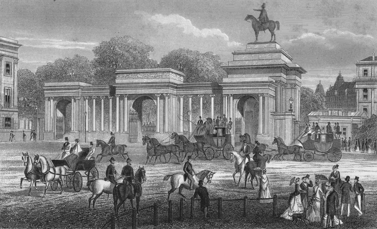 Bejárat a Hyde Parkba, London, 1850 1878 alkotó: Unbekannt