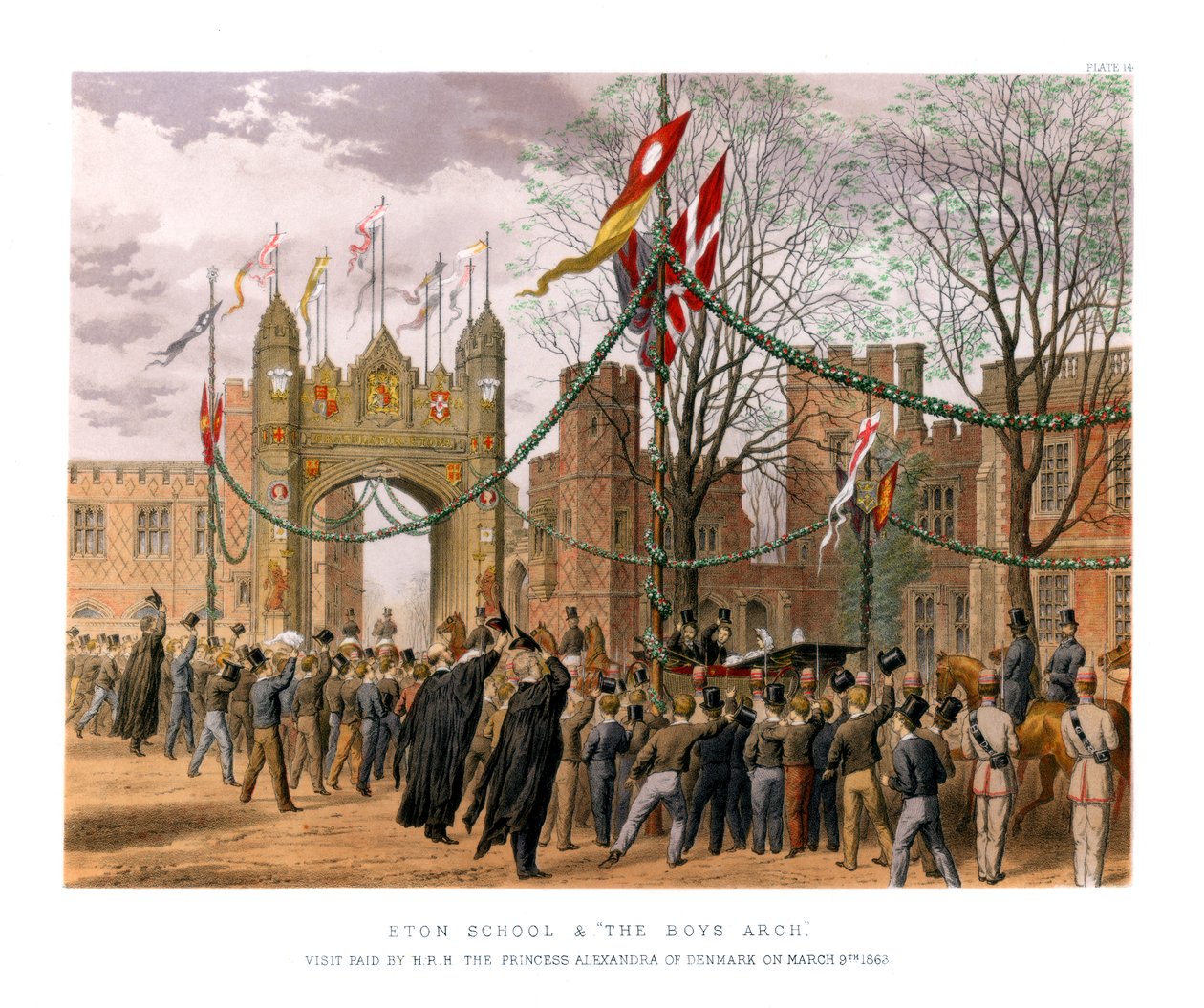 Eton School & The Boys Arch, XIX. század alkotó: Unbekannt