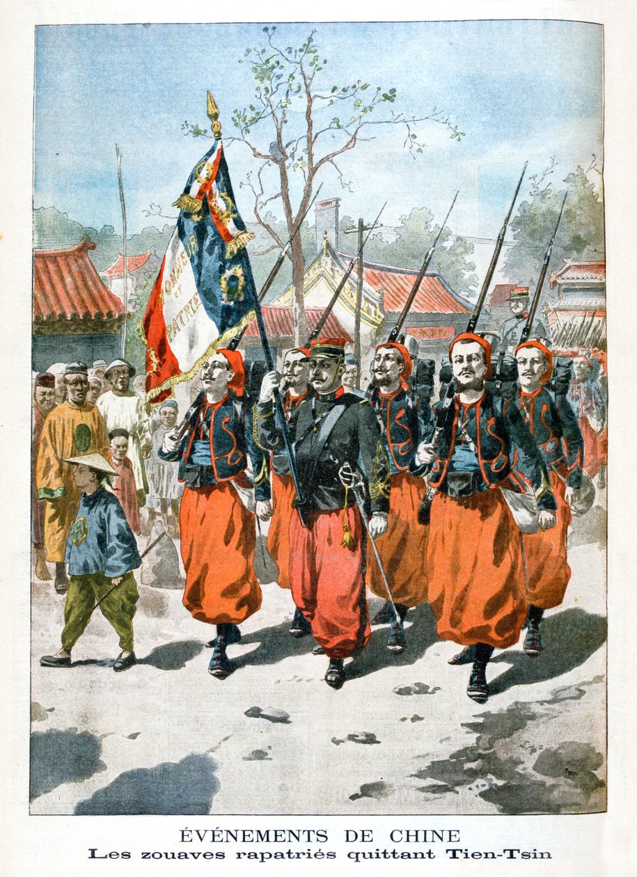 Események Kínában, francia csapatok távozása Tien-Tsinből, 1901 alkotó: Unbekannt