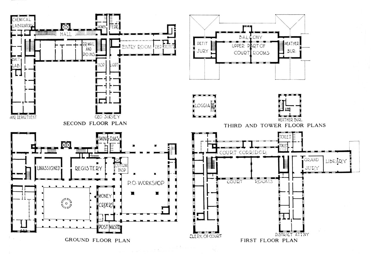 Alaprajzok, Szövetségi épület, Honolulu, Hawaii, 1924 alkotó: Unbekannt