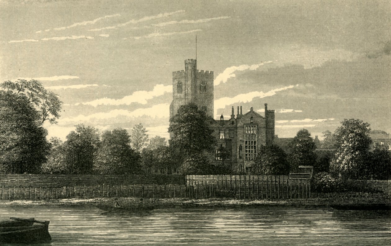 Fulham templom, a Temzéből, 1878. alkotó: Unbekannt