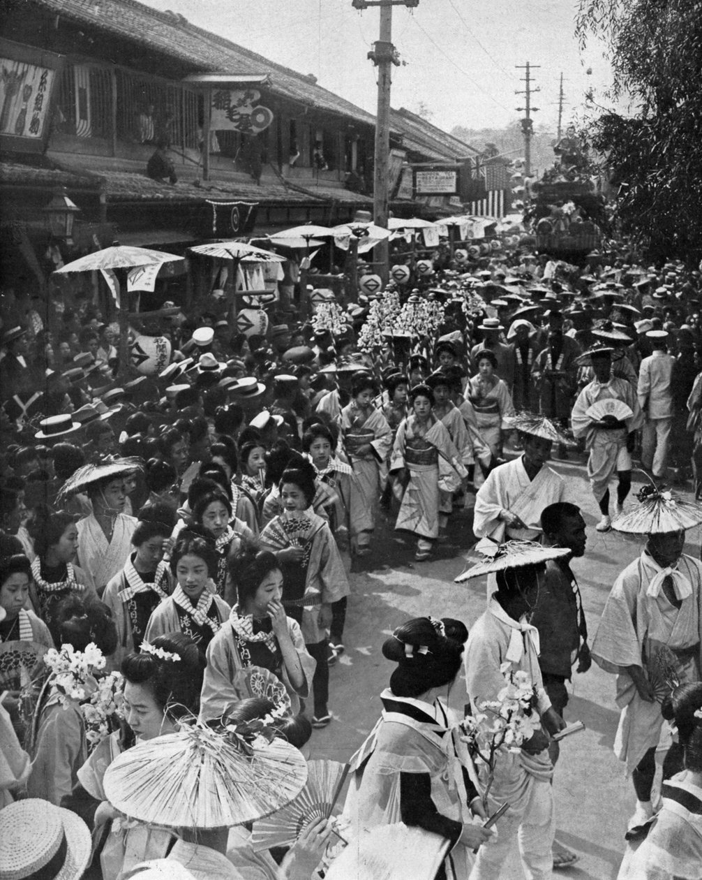 Gésa felvonulás, Yokohama Jubilee, Japán, 1909 alkotó: Unbekannt