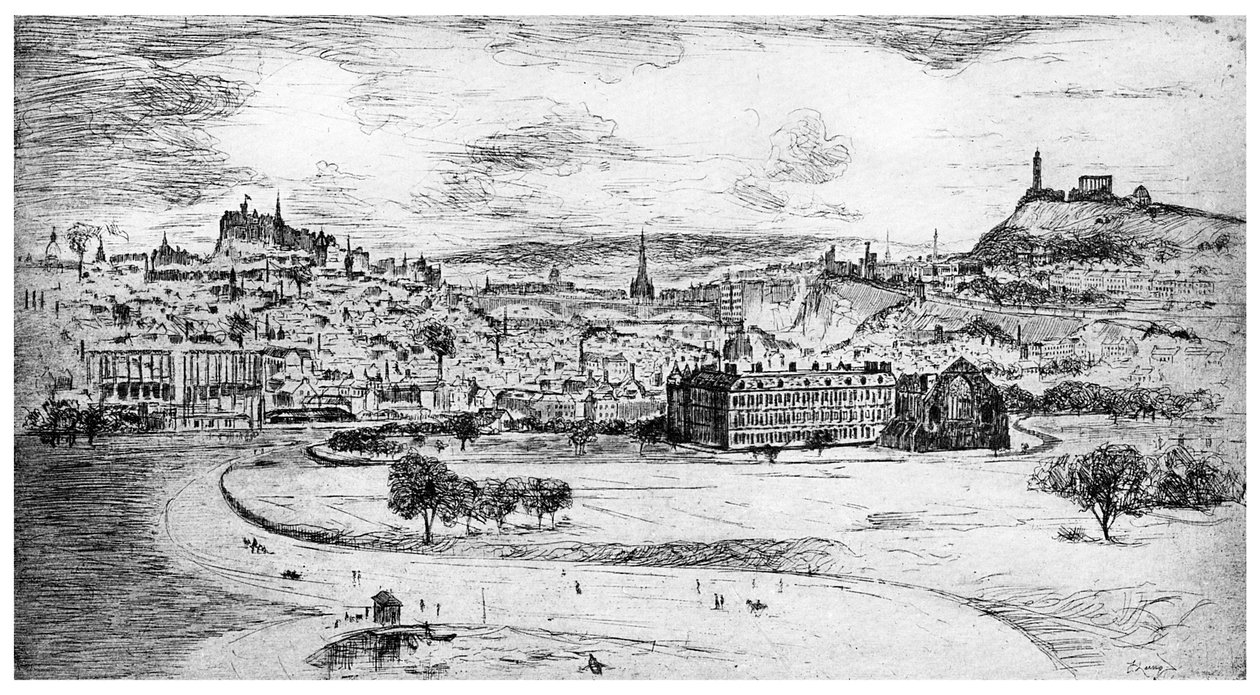 Edinburgh általános képe, az Arthurs Seat felől, 1900 alkotó: Unbekannt