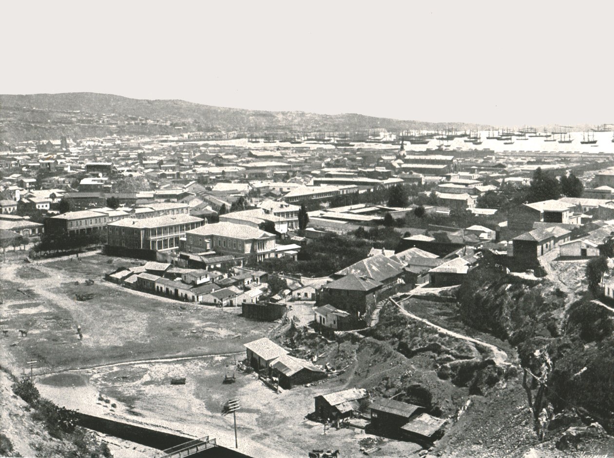 Általános nézet a városról, Valparaiso, Chile, 1895. alkotó: Unbekannt