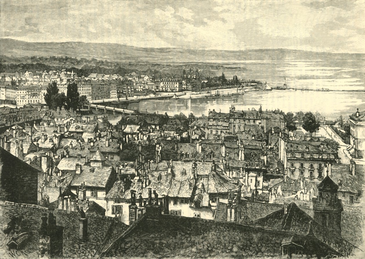 Genf, A tó felé nézve, 1890. alkotó: Unbekannt