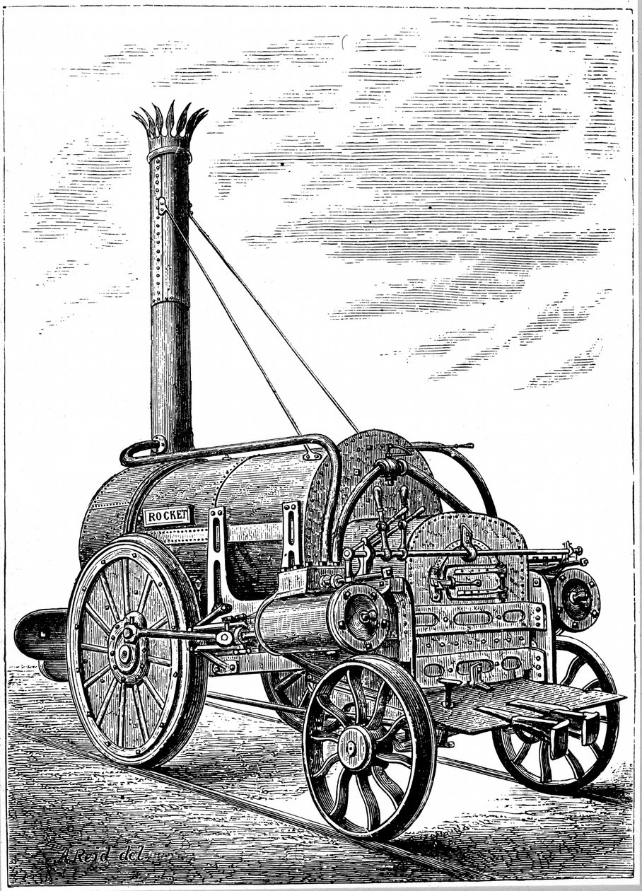 George Stephensons Rocket mozdony, c1875 alkotó: Unbekannt