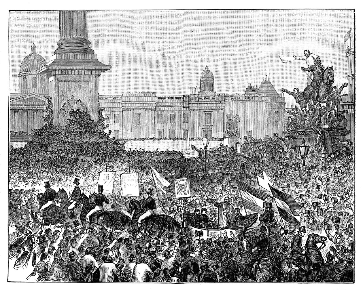 Giuseppe Garibaldis fogadása a Trafalgar Square-en, London, 1864 alkotó: Unbekannt