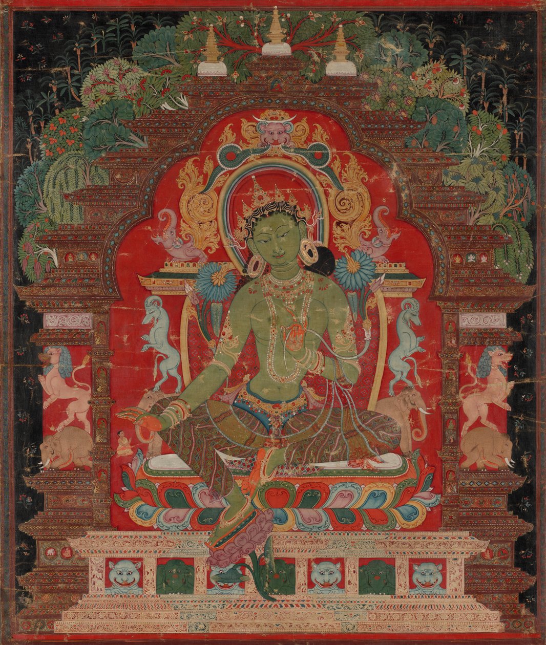 Zöld Tara, c. 1260-as évek. alkotó: Unbekannt