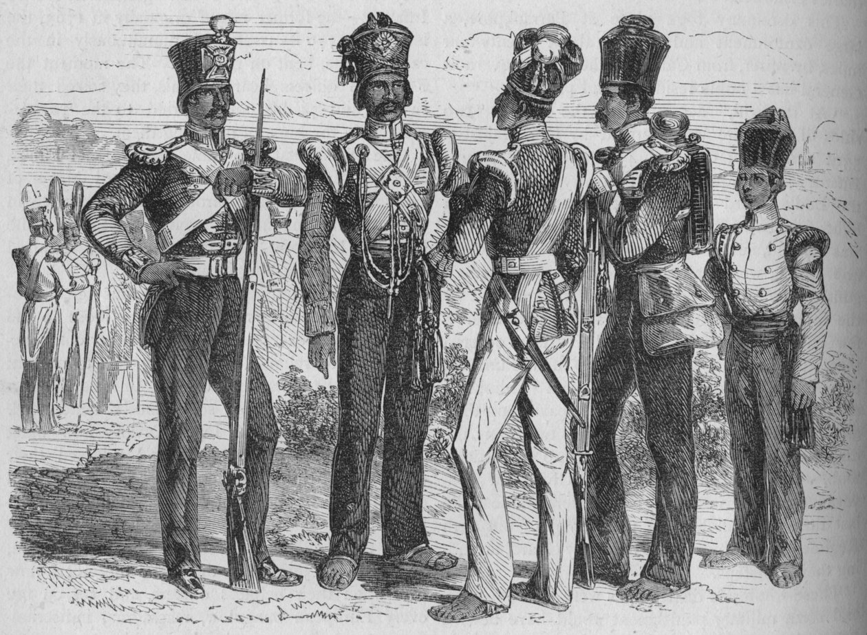 Sepoyok csoportja, c1880 alkotó: Unbekannt