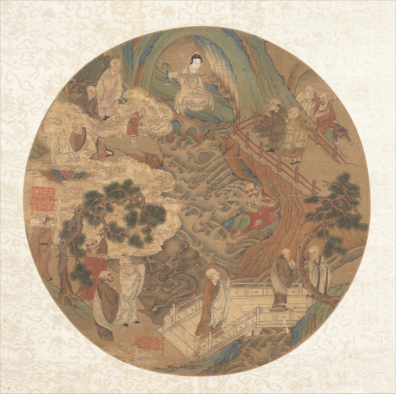 Guanyin és a tizenhat luohan, XVI-XVII. alkotó: Unbekannt