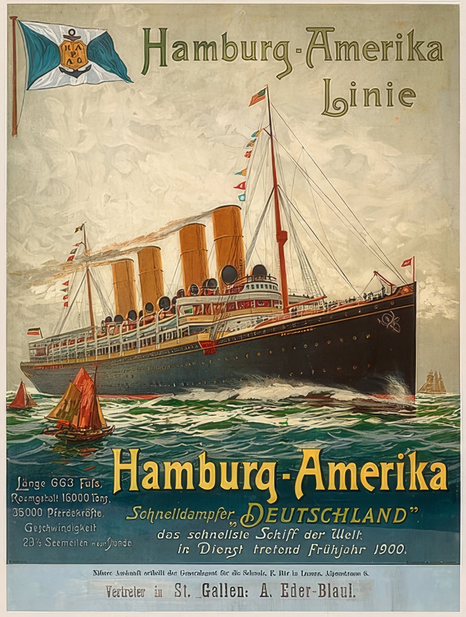 Hamburg-Amerika vonal. Németország, Hamburg, 1899 alkotó: Unbekannt