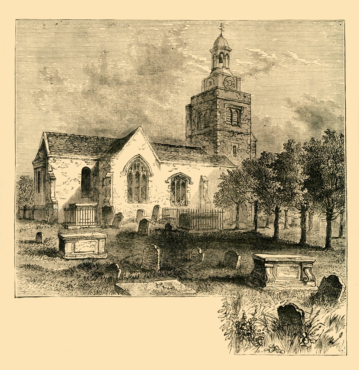 Hammersmith plébániatemplom, 1820-ban, 1878 körül. alkotó: Unbekannt