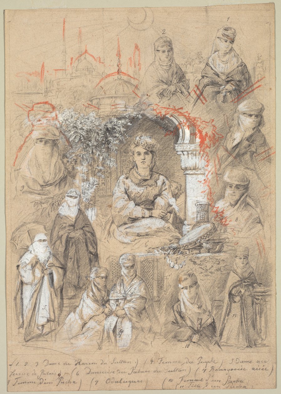 Hárem nők, 1800-as évek. alkotó: Unbekannt