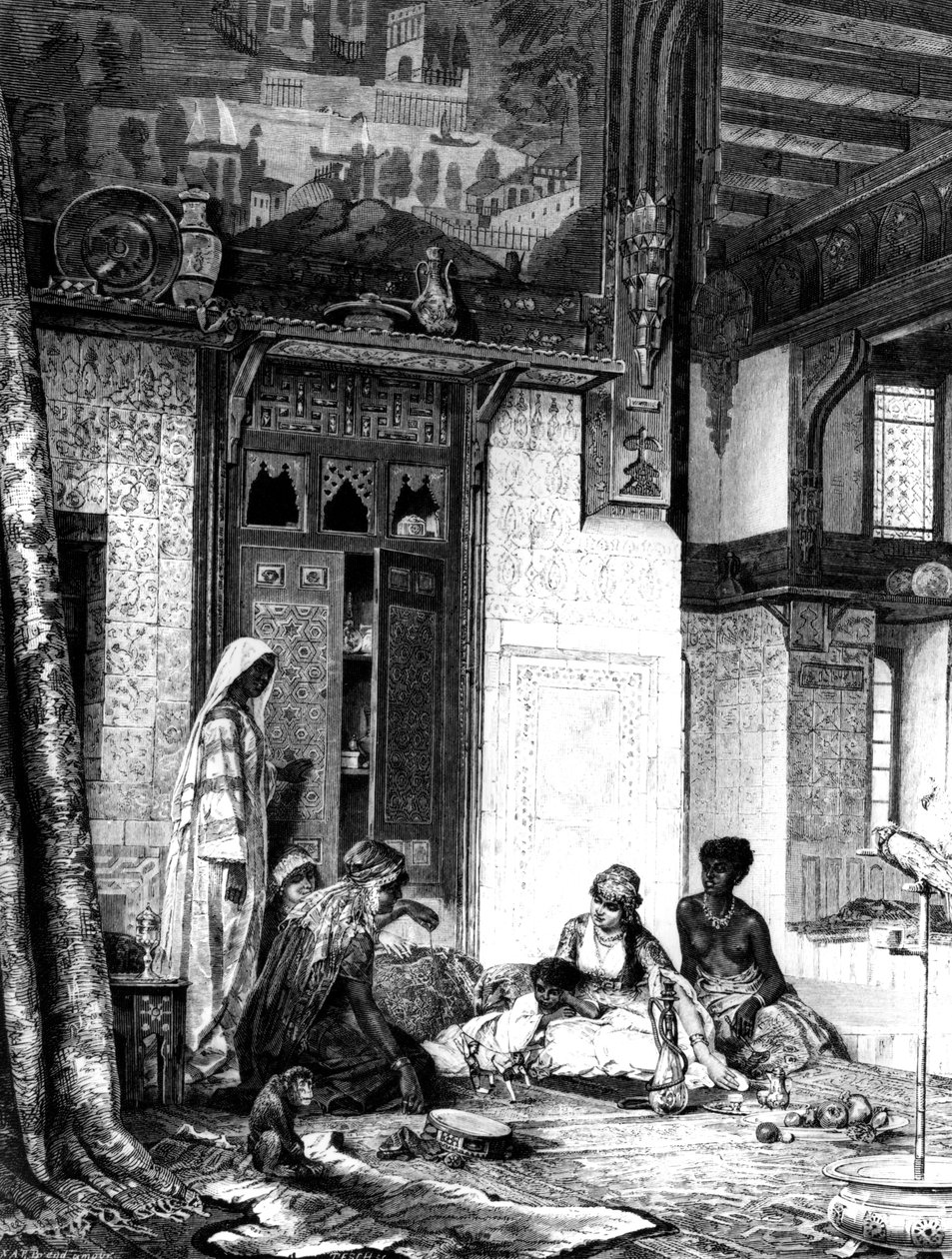 Hárem egy kalifa kastélyban, 1880 alkotó: Unbekannt