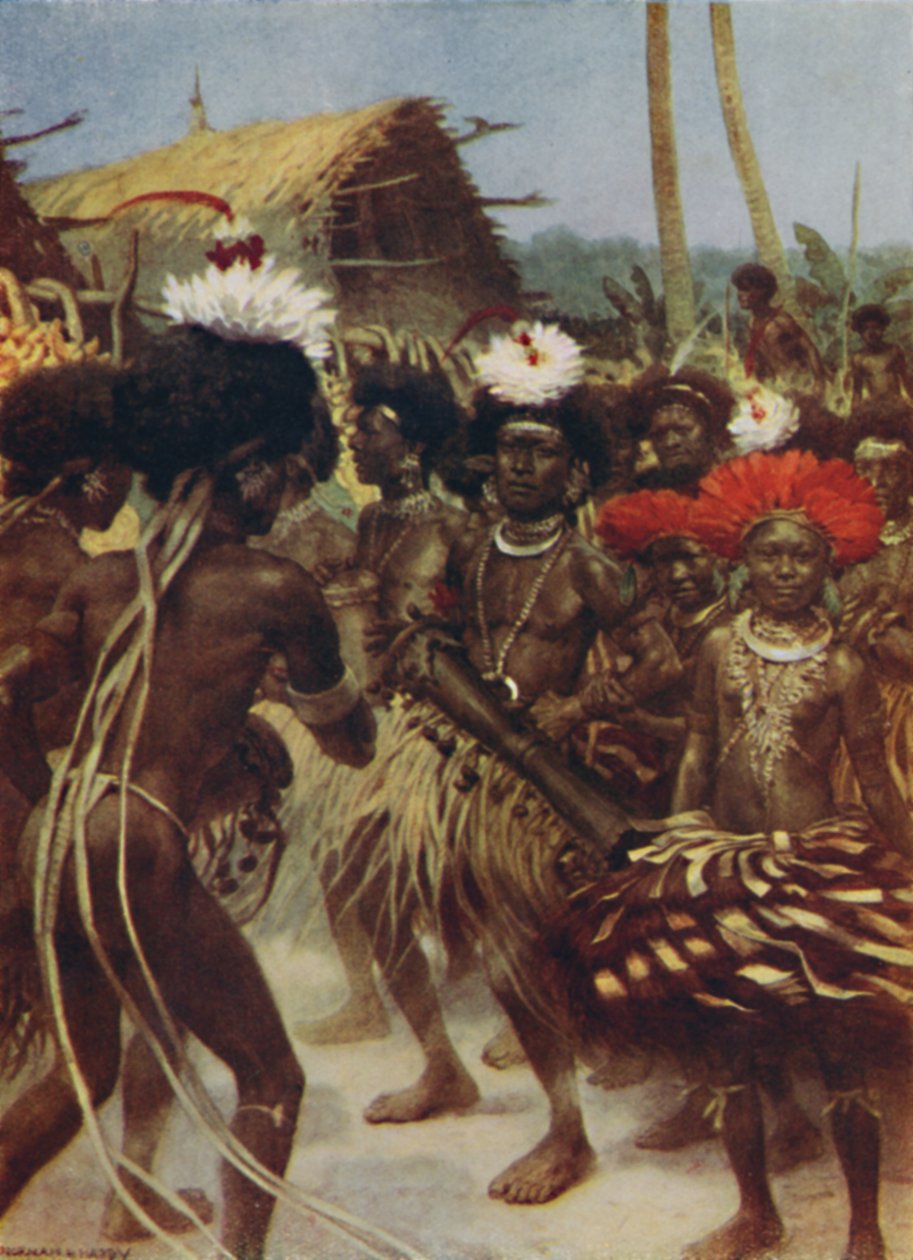 Szüreti tánc, Új-Guinea, 1923. alkotó: Unbekannt